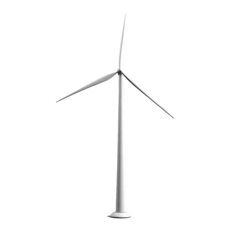 a wind turbine on a white background