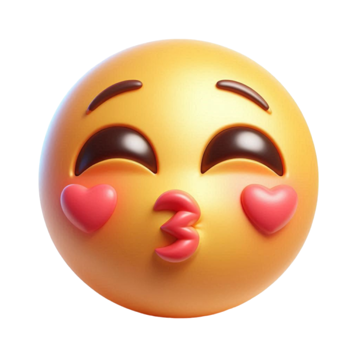 an image of a smiley face with hearts on it