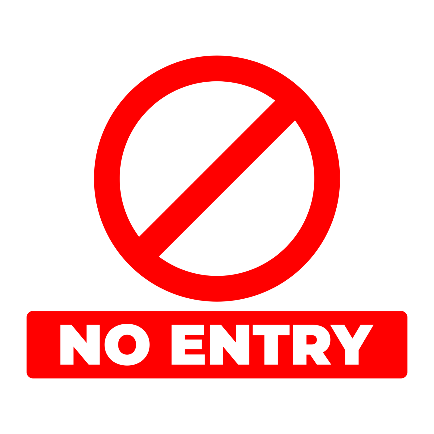 a no entry sign on a white background