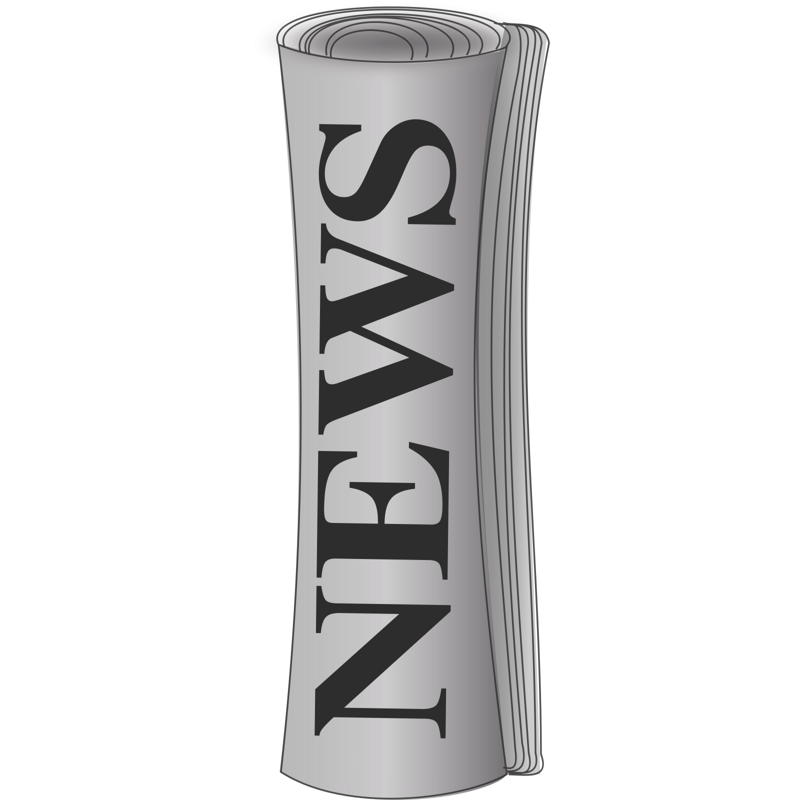 a roll of newspaper with the word news on it