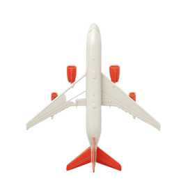 a model of an airplane on a white background