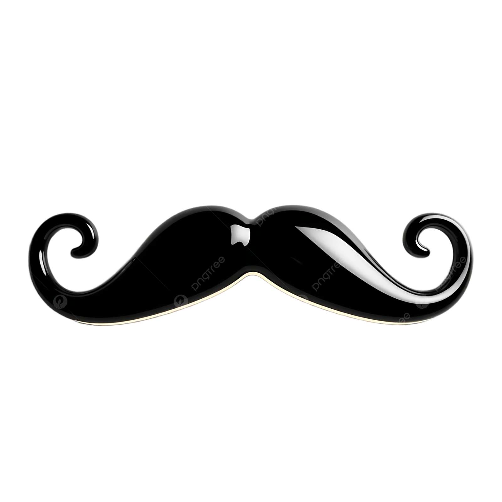 a black mustache on a white background