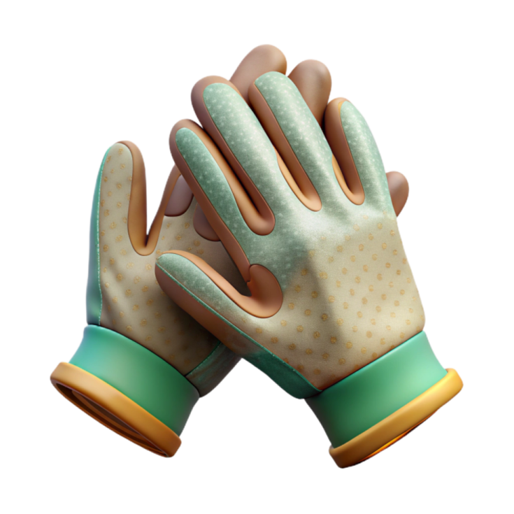 a pair of gardening gloves on a white background