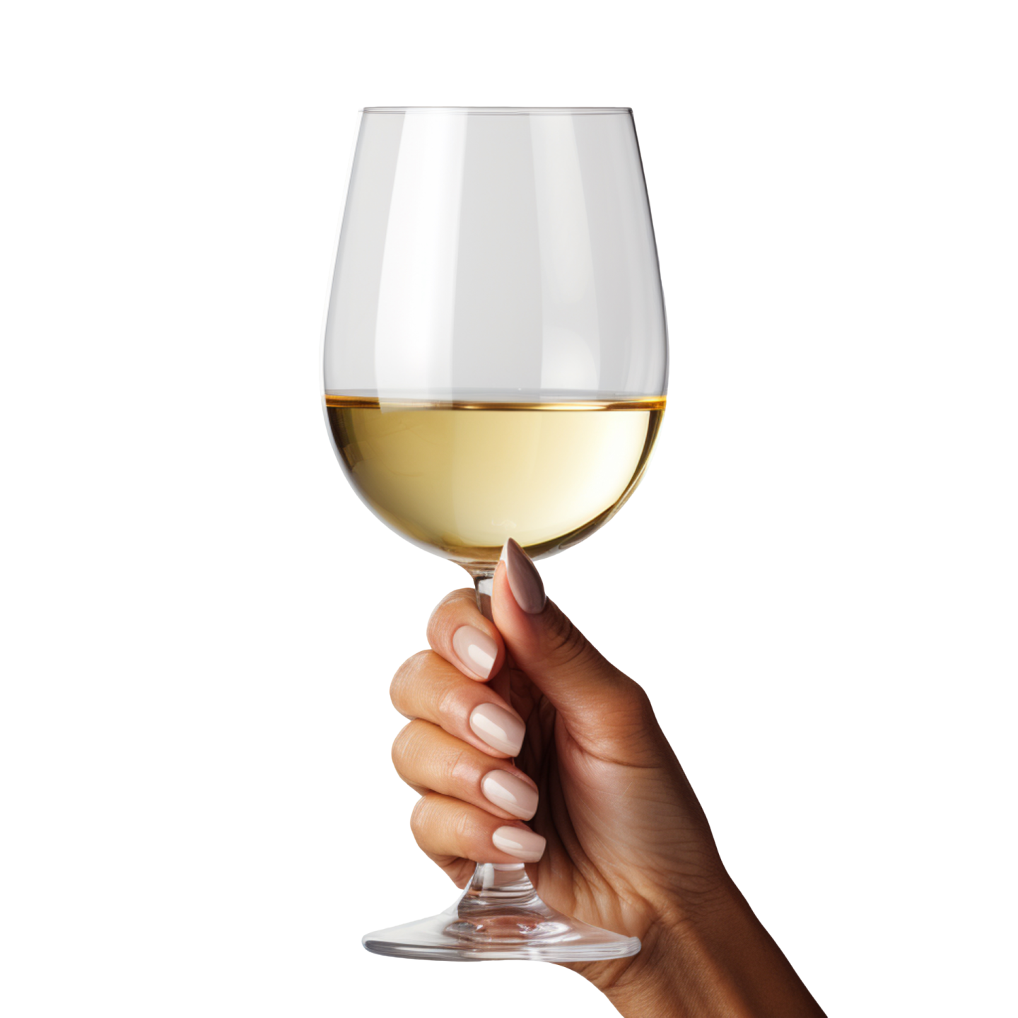 a hand holding a glass of white wine