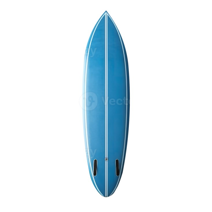 a blue surfboard on a white background