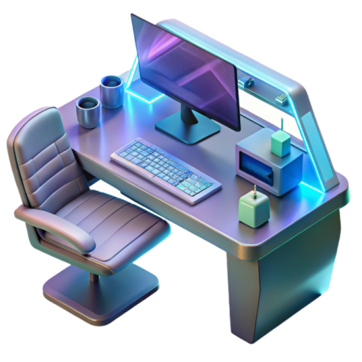 a computer sitting on top of a desk