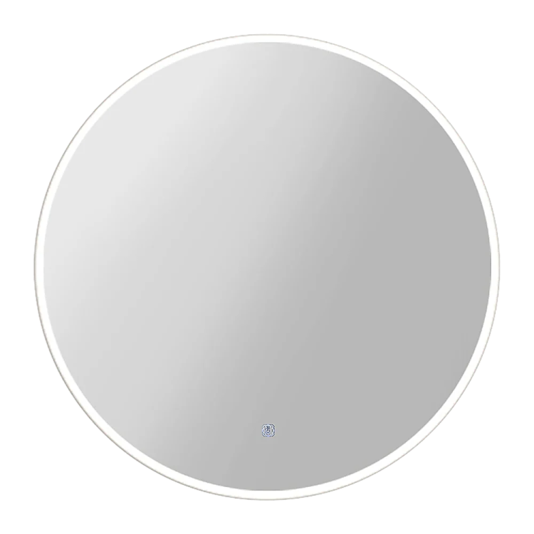 a round mirror on a white background