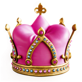 a pink crown with jewels on it