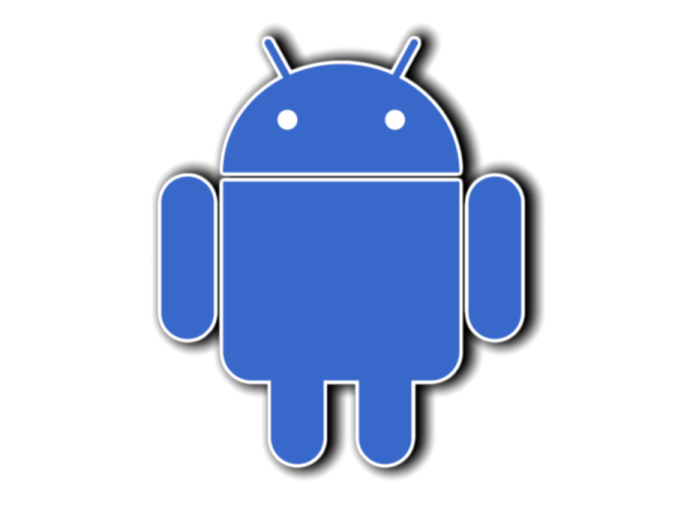 a blue android logo on a white background