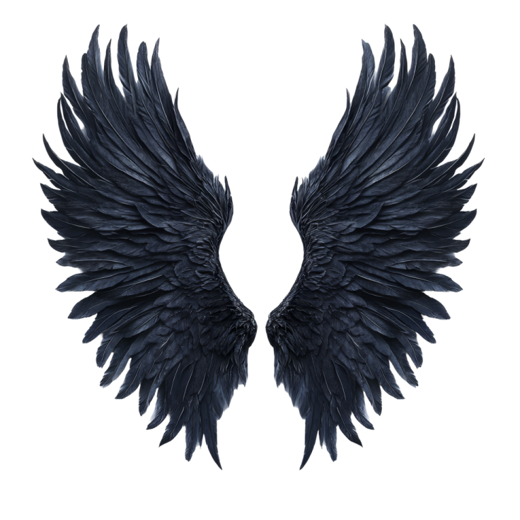 two black wings on a white background