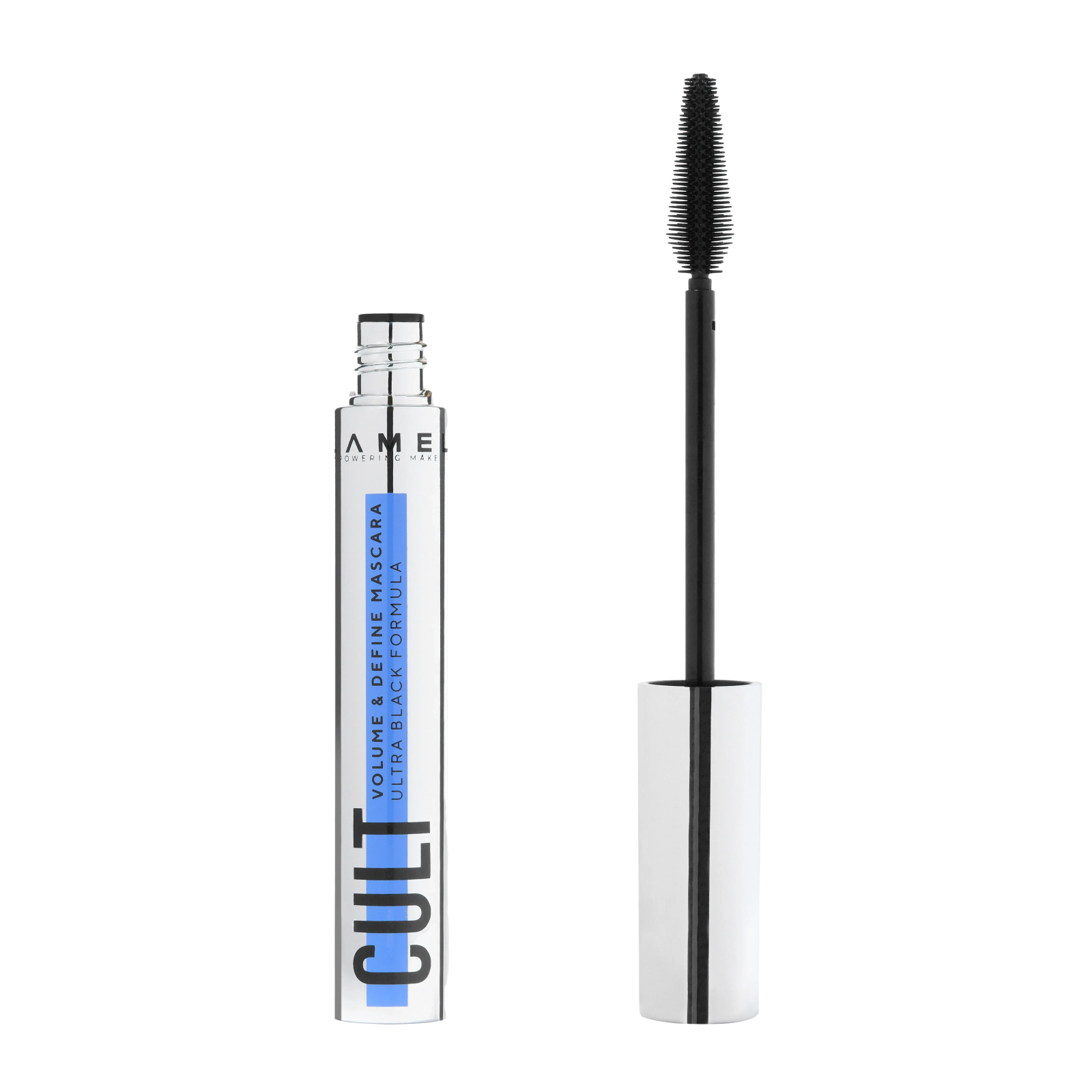 a mascara with a black and blue stripe on it