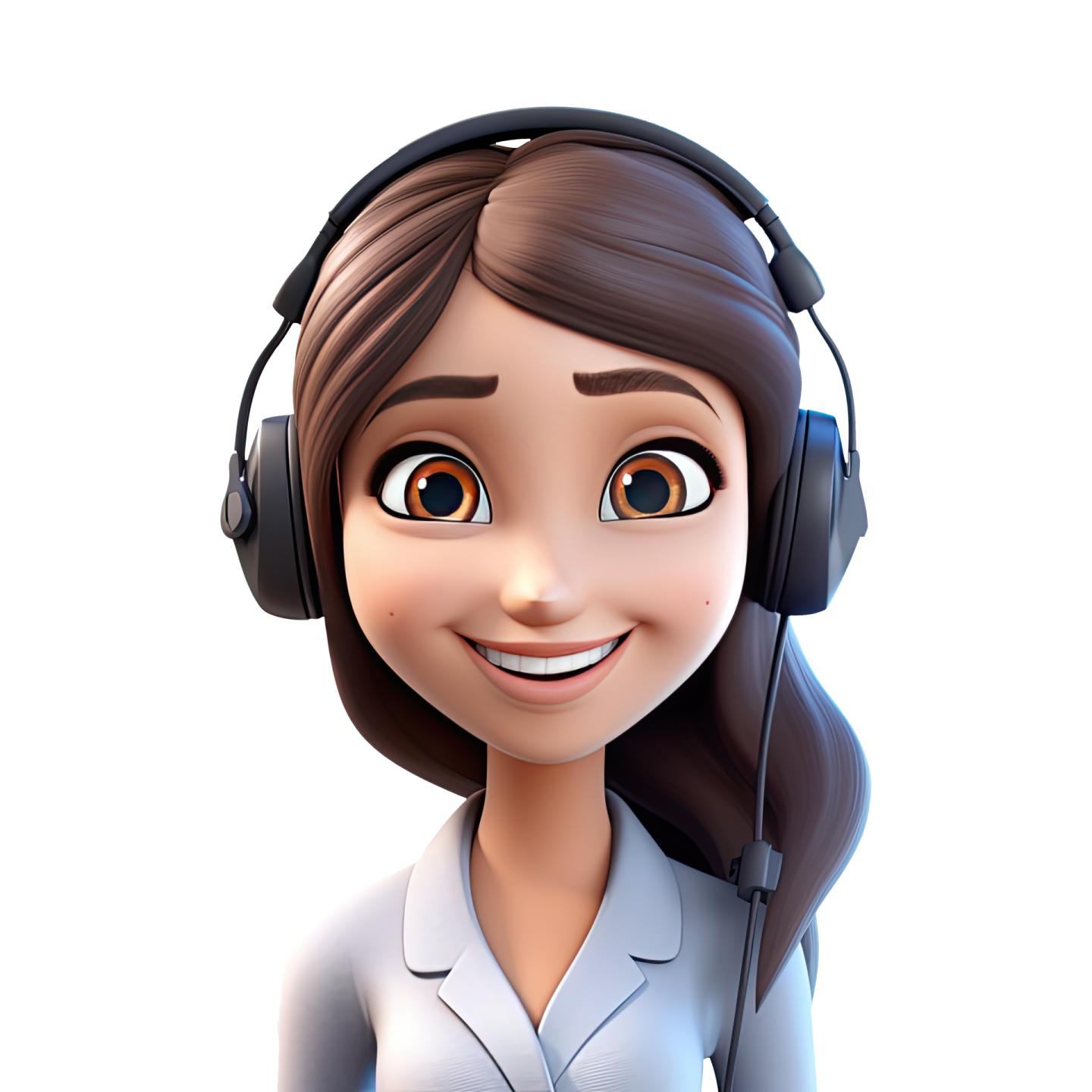 a cartoon character with headphones on