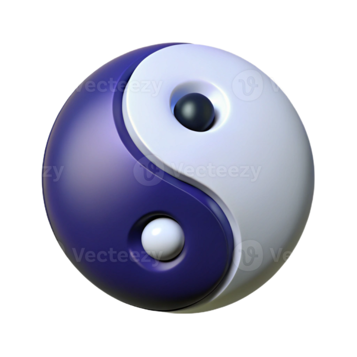 a blue and white yin symbol