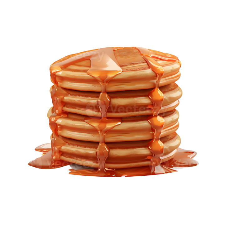 stack of pancakes on a white plate