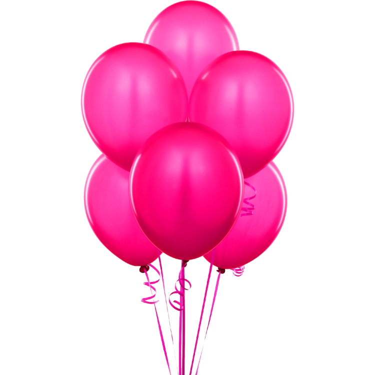 a bunch of pink balloons