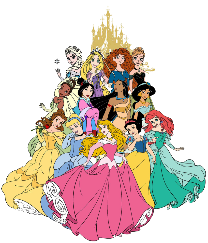 a group of disney princesses