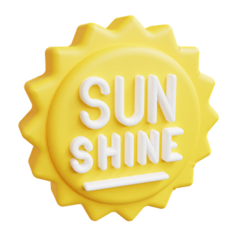 the sun shine logo on a white background