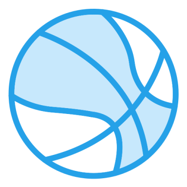 a blue basketball ball on a white background