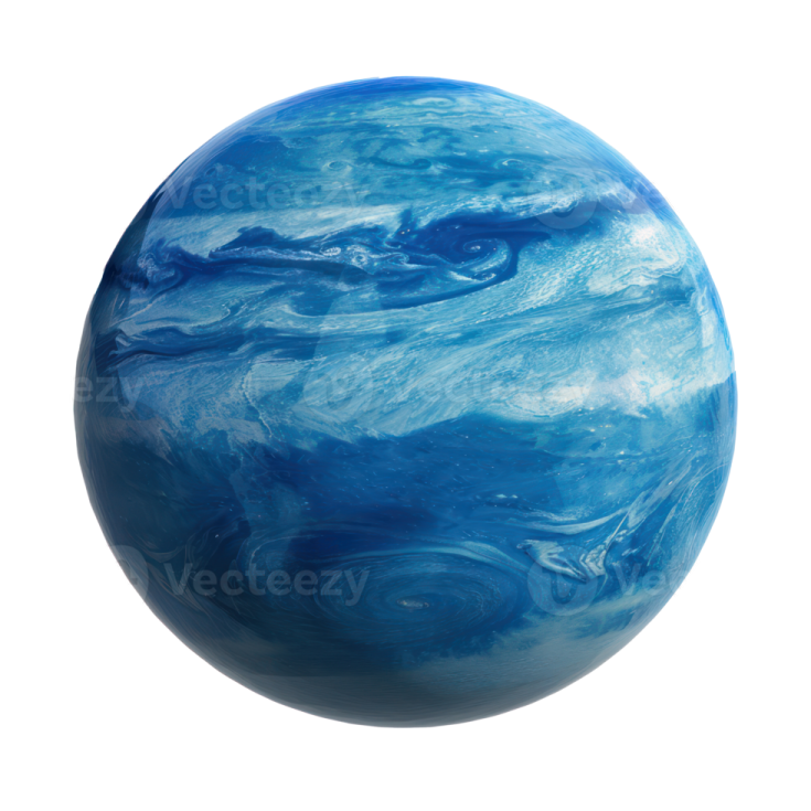 a blue planet on a white background