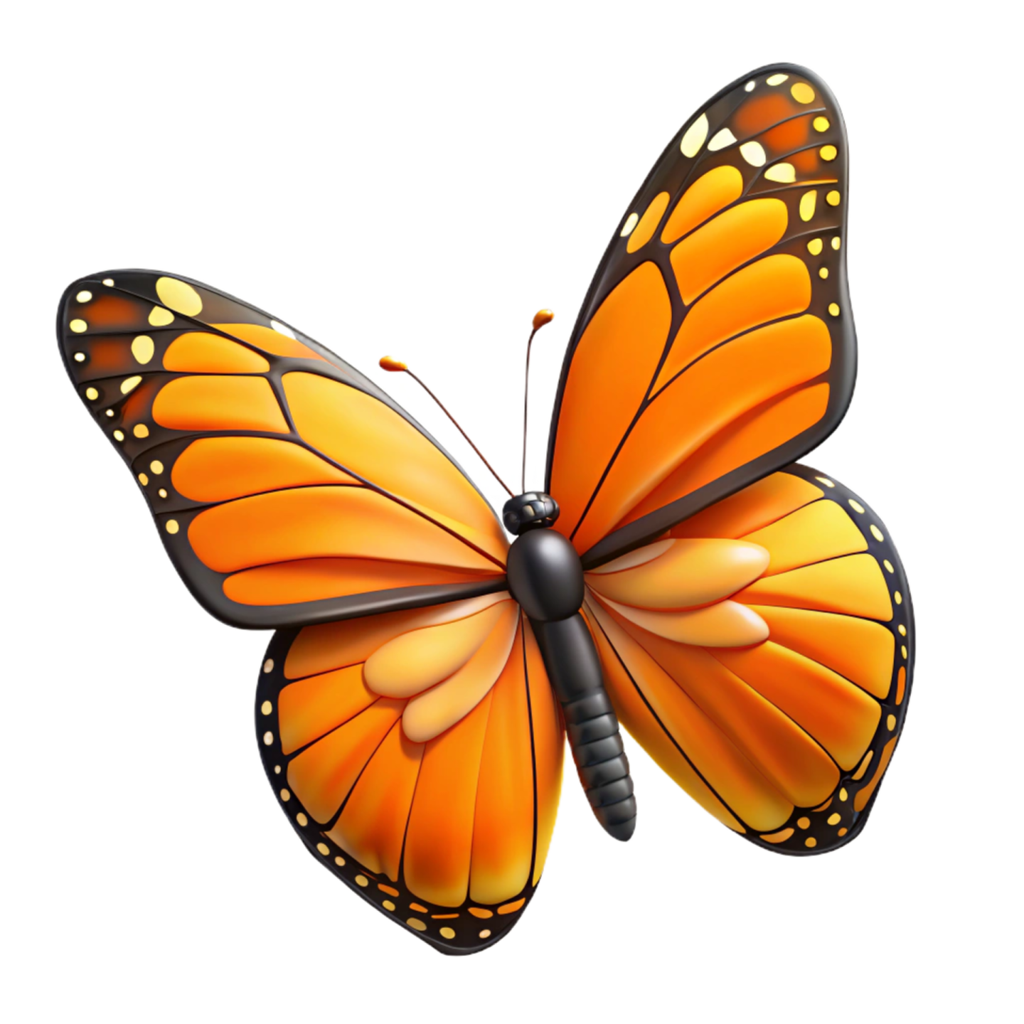 a monarch butterfly on a white background