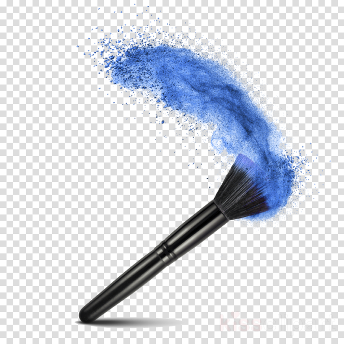 a blue powder explosion on a white background