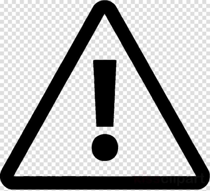 a black and white warning sign on a transparent background