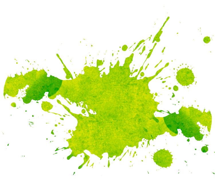 a green paint splash on a white background