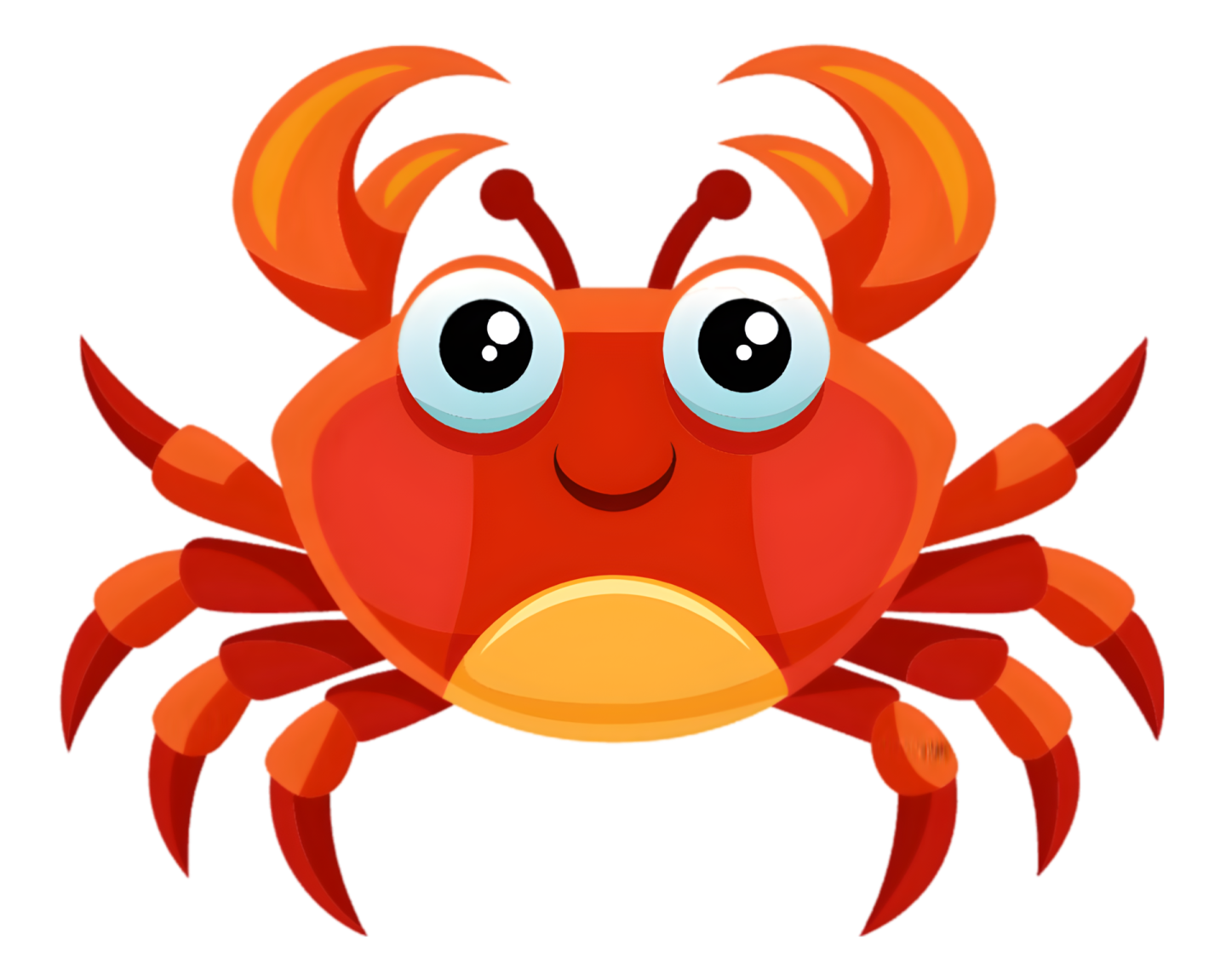 a cartoon crab with big eyes