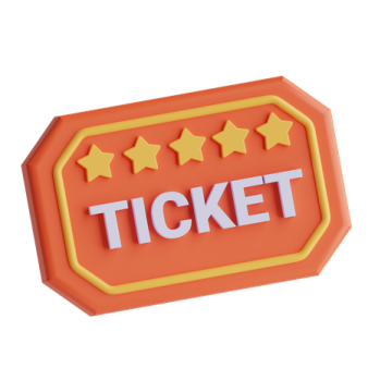 a red ticket with five stars on it