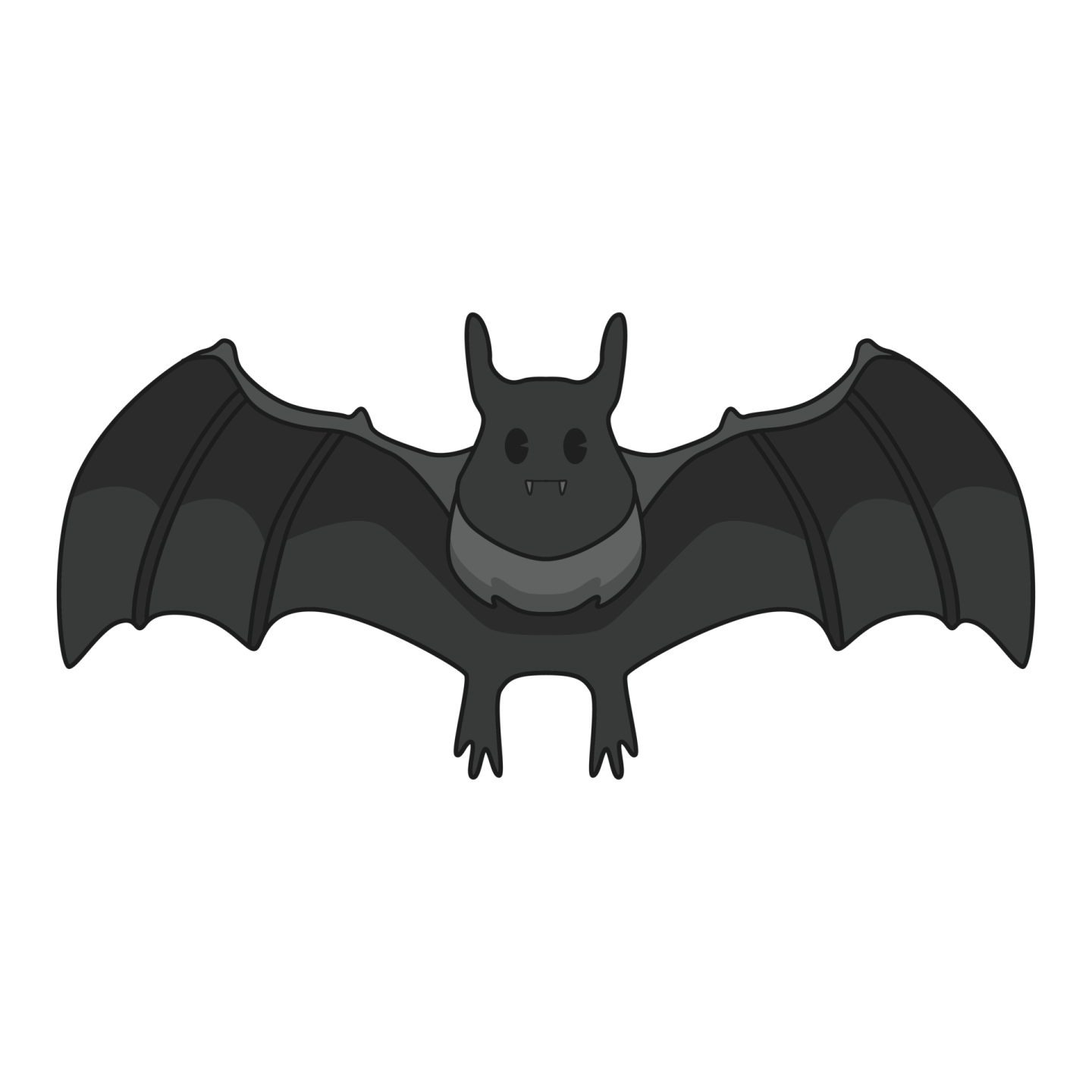 a black bat on a white background
