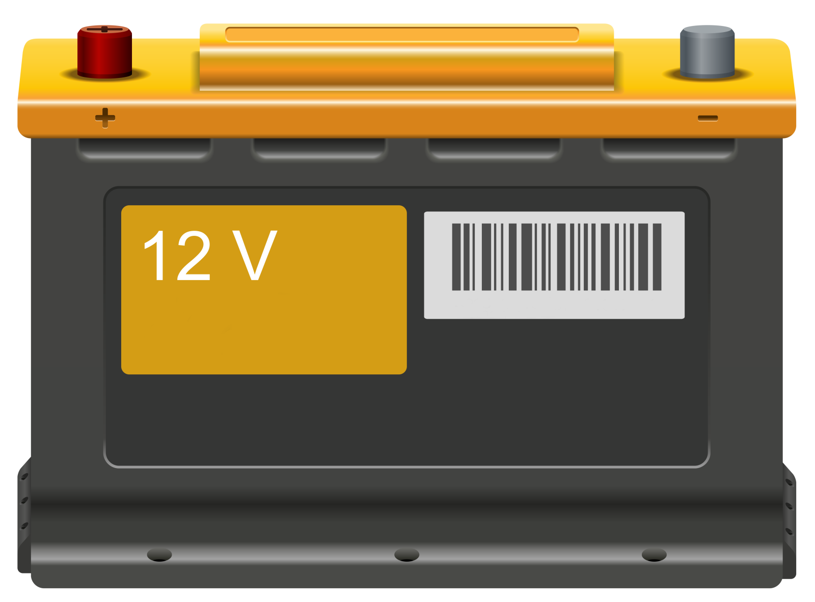 a yellow battery with the number 1 on it