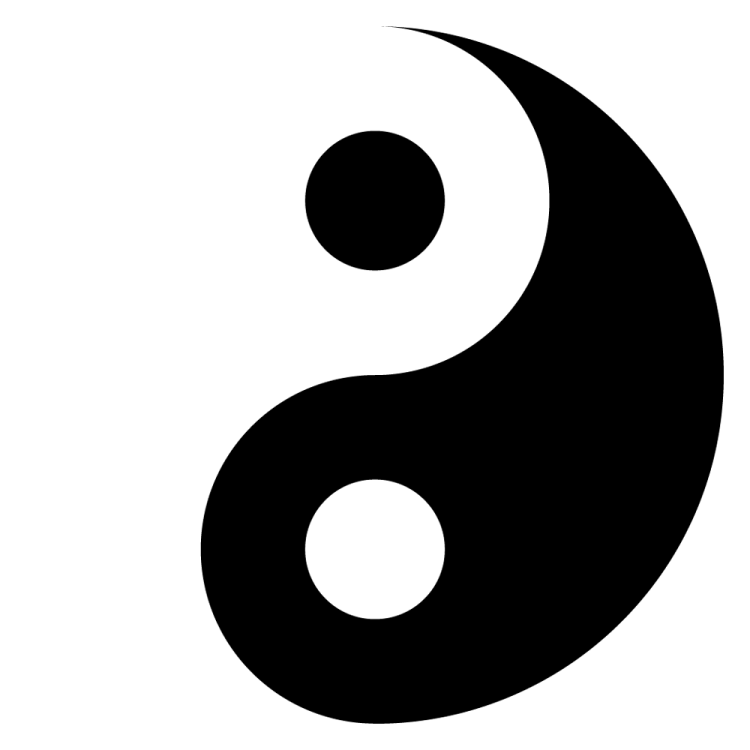a black and white yin symbol
