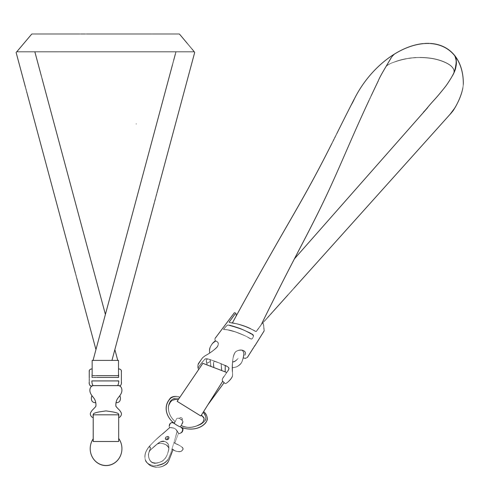 a black and white line drawing of a camera strap