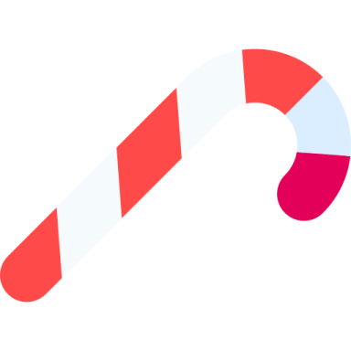 a candy cane with red and white stripes