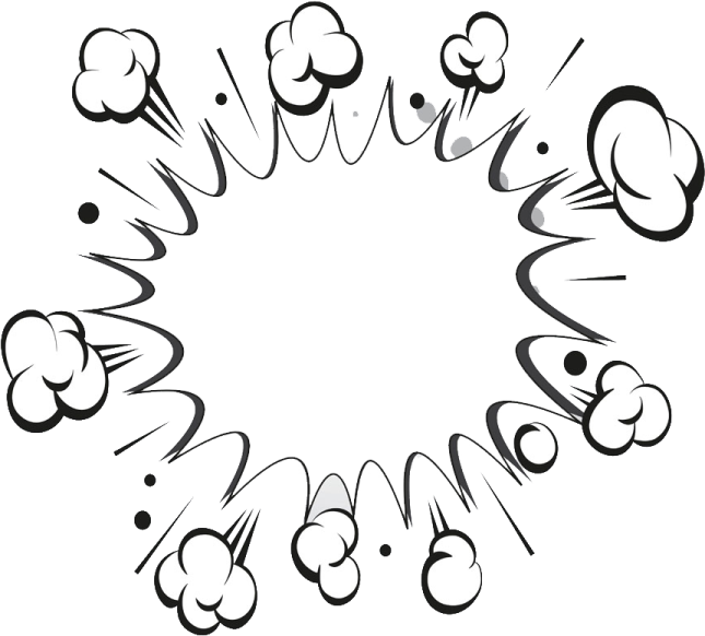 a black and white drawing of a circle with different shapes