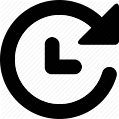 a black and white icon with an arrow pointing up