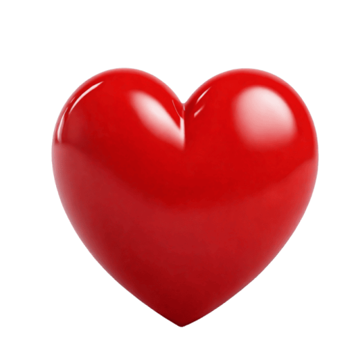 a red heart on a white background