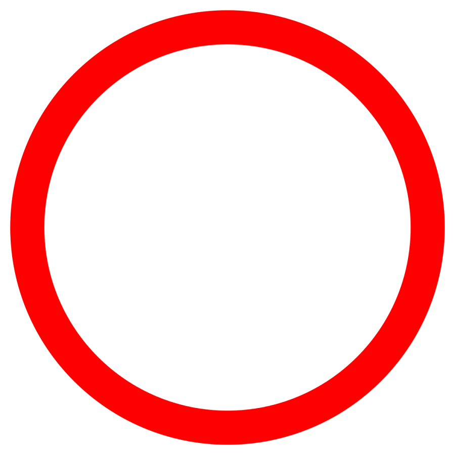 a red circle on a white background