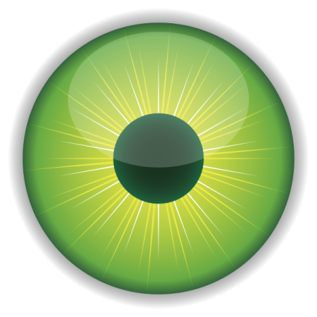 an illustration of a green eye