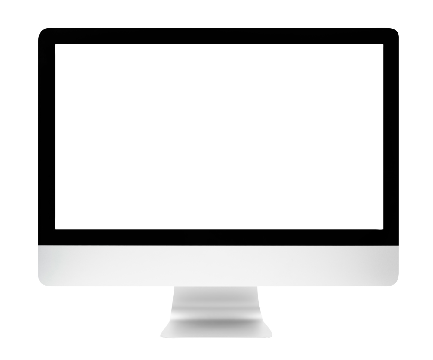 a computer monitor on a white background