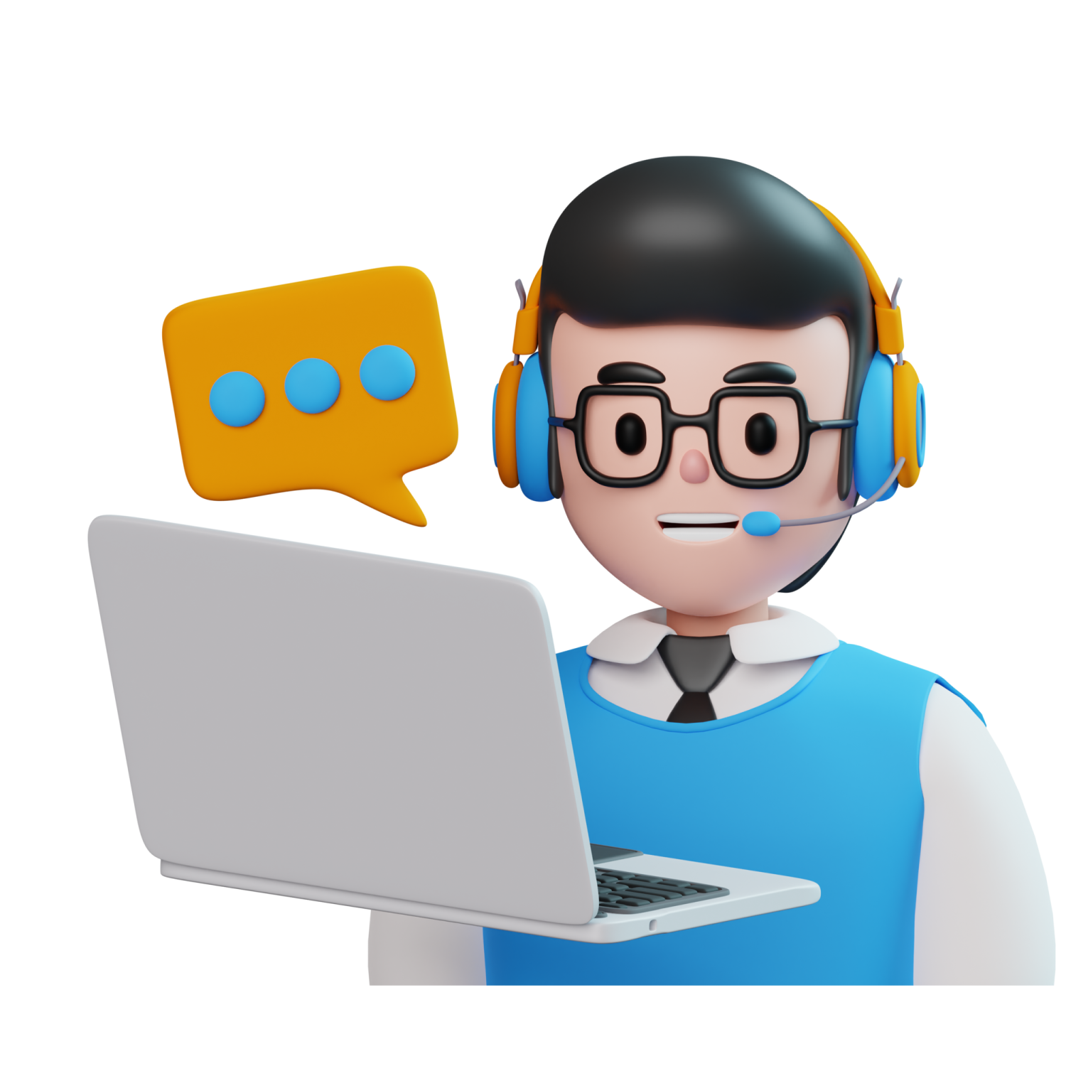 a man wearing headphones and using a laptop