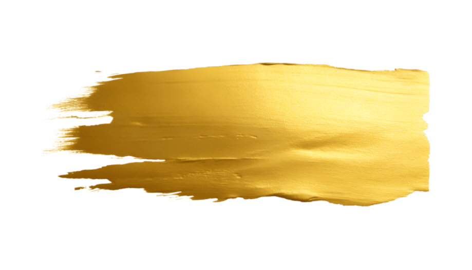 a gold paint stroke on a white background