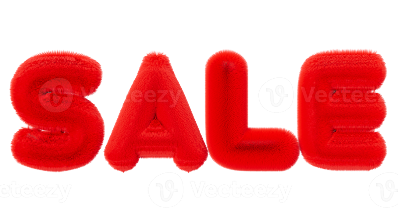 a red sale sign on a white background