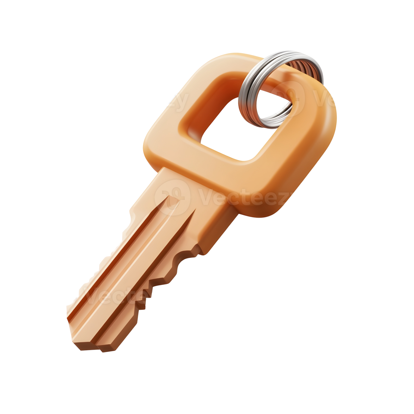 an orange key on a white background