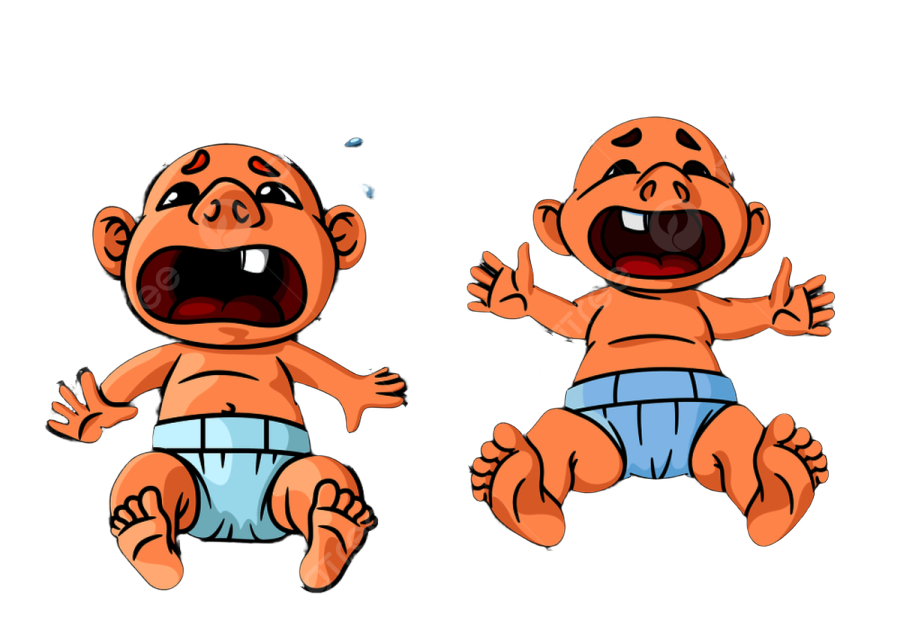 two babies in diapers