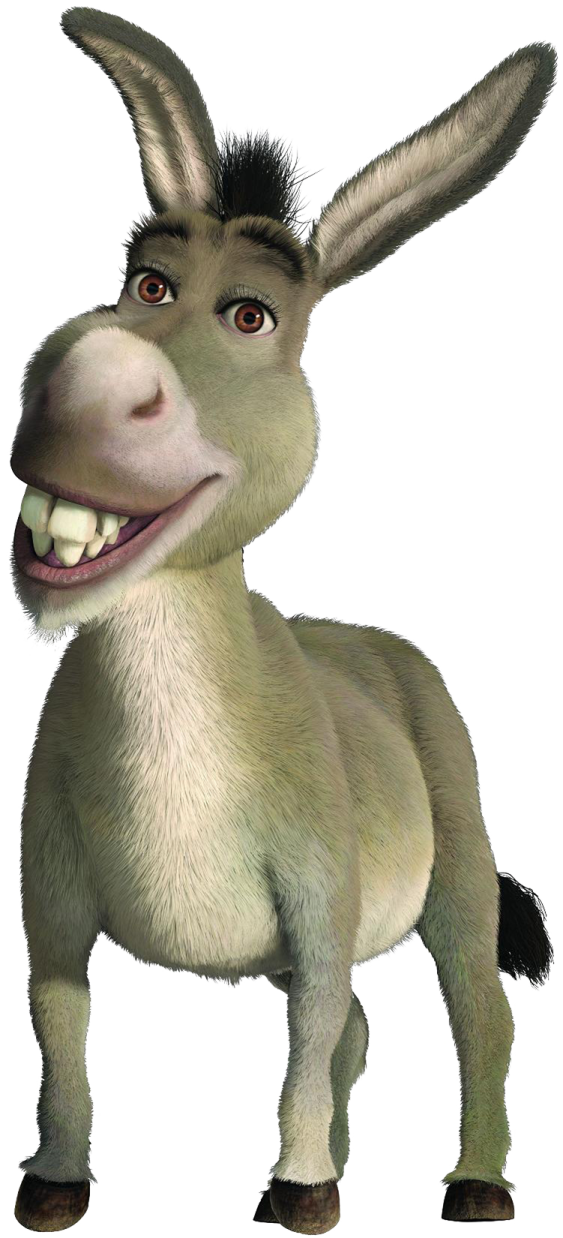 an illustration of a donkey with its mouth open