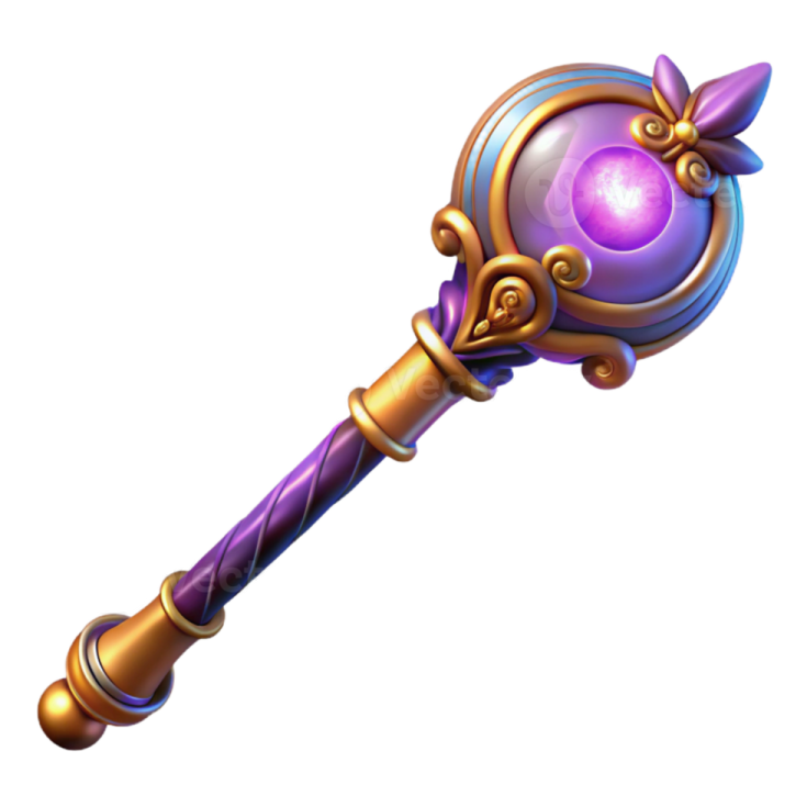 an image of a wand with a purple ball on it