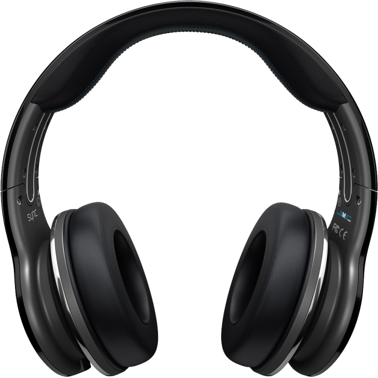 a pair of headphones on a white background