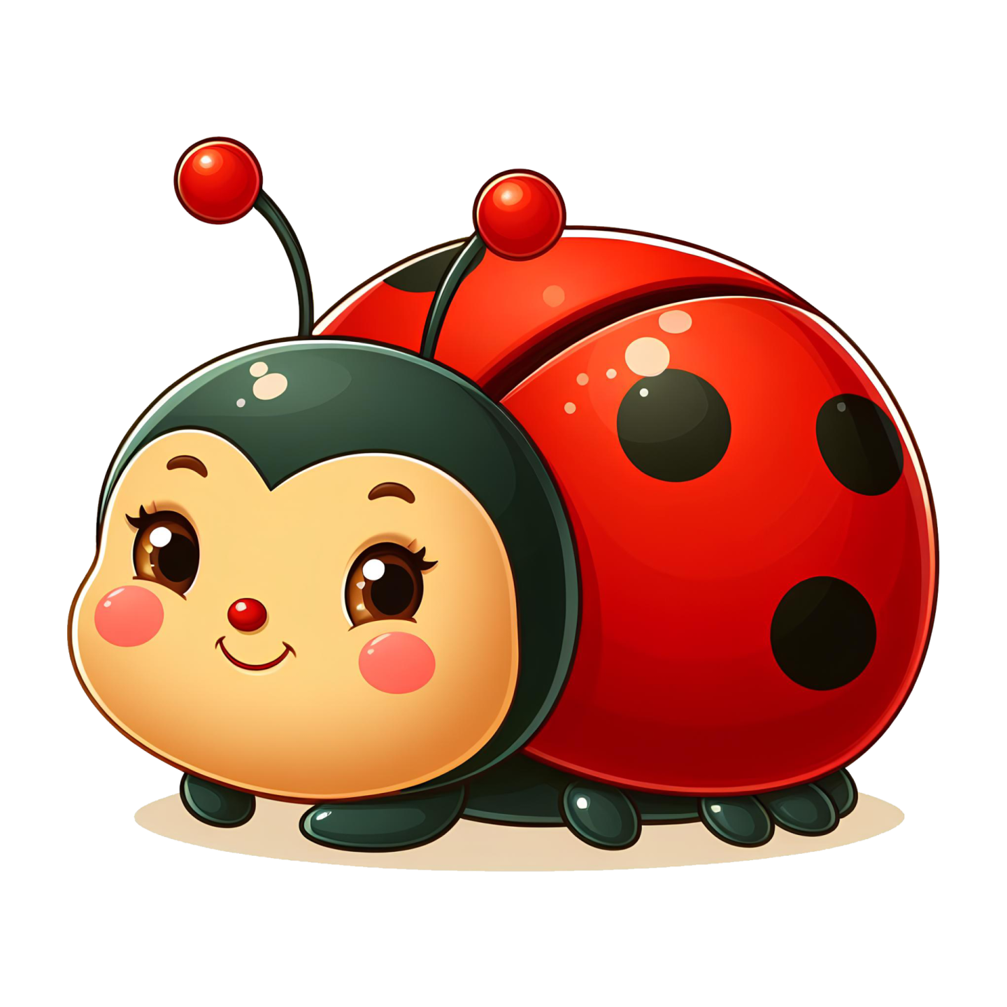 a cute ladybug sitting on the ground