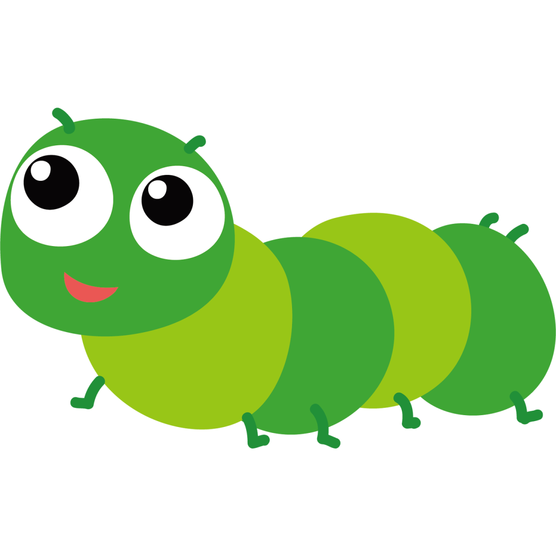 a green cater with big eyes